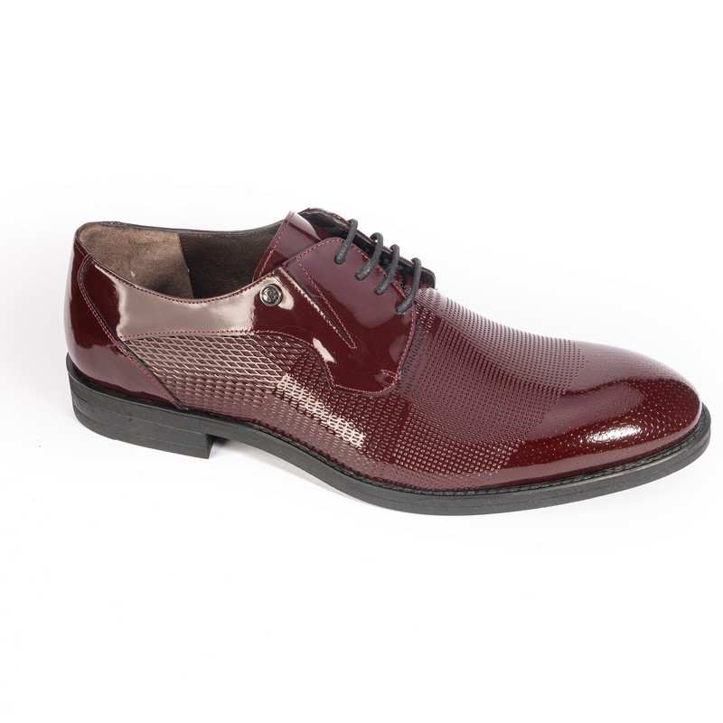 Туфли муж. R13671-MR-7353-bordo лак.кожа-кожа бордовый